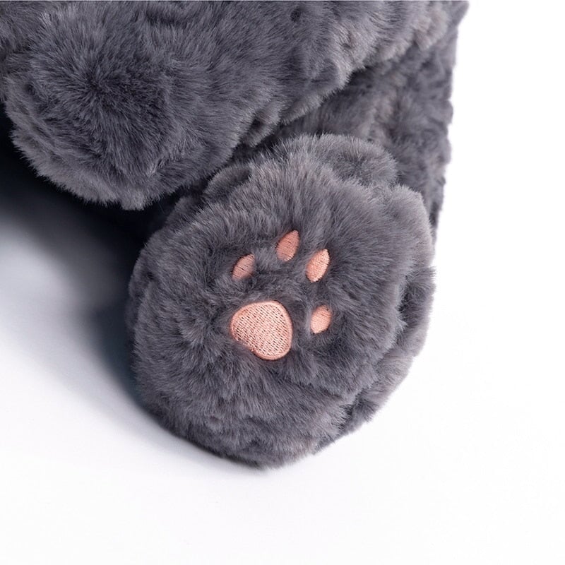 Soft Black Kitty Plush Toy Lying Down