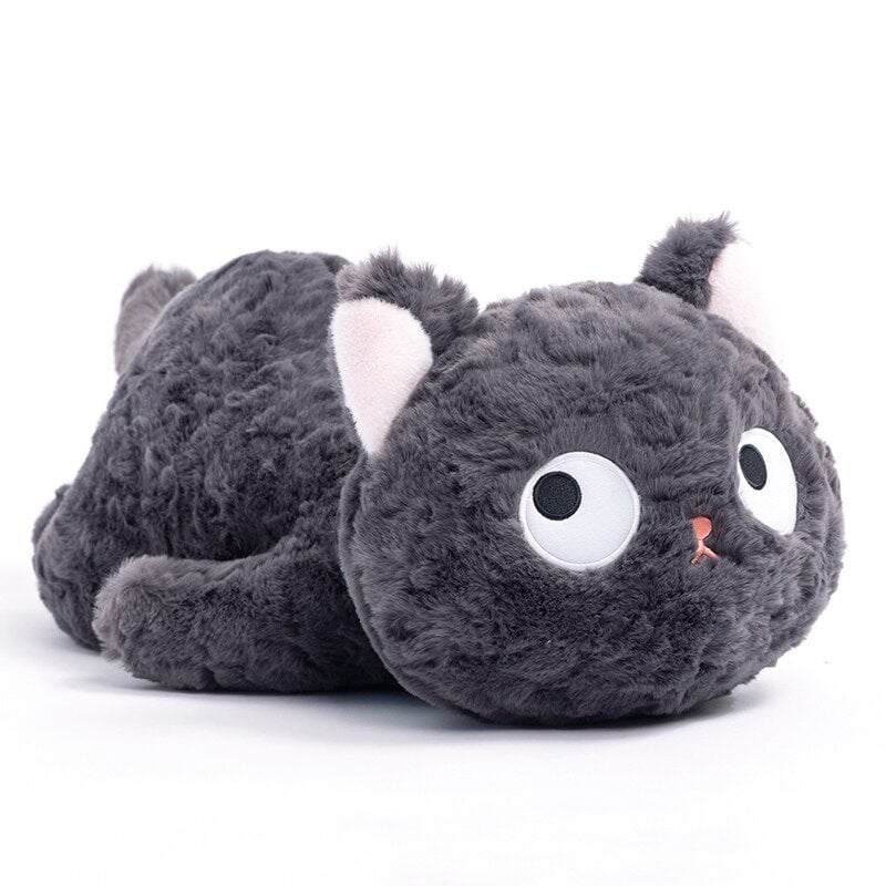 Soft Black Kitty Plush Toy Lying Down