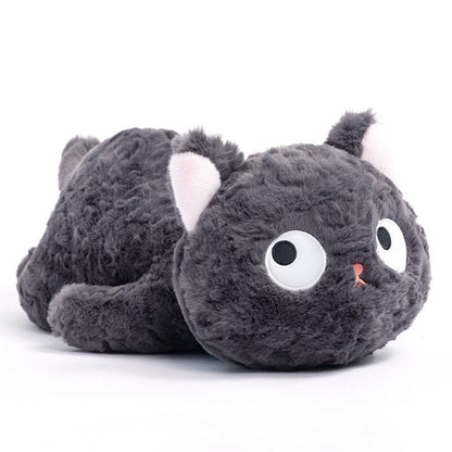 Soft Black Kitty Plush Toy Lying Down
