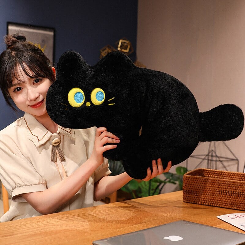 Cute Black Kitten Soft Plush Pillow
