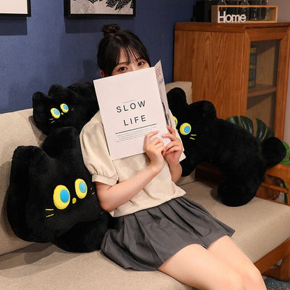 Cute Black Kitten Soft Plush Pillow
