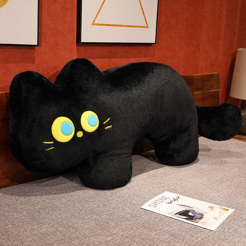 Cute Black Kitten Soft Plush Pillow