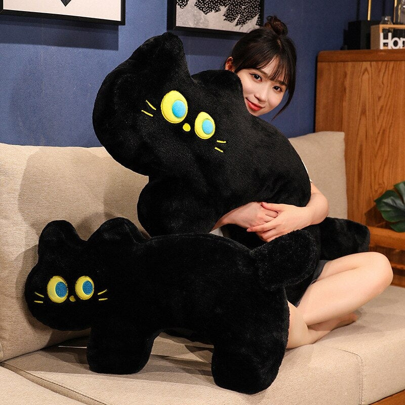 Cute Black Kitten Soft Plush Pillow