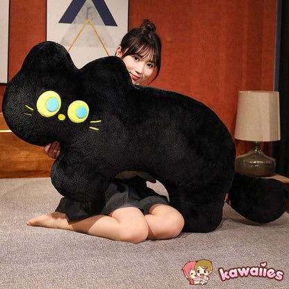 Cute Black Kitten Soft Plush Pillow