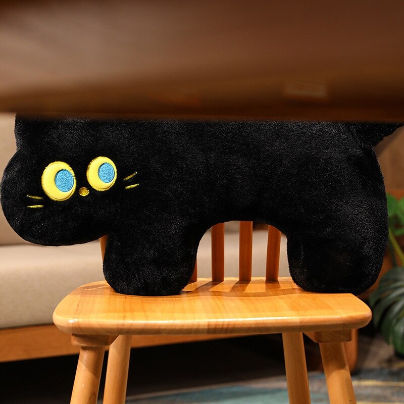 Cute Black Kitten Soft Plush Pillow