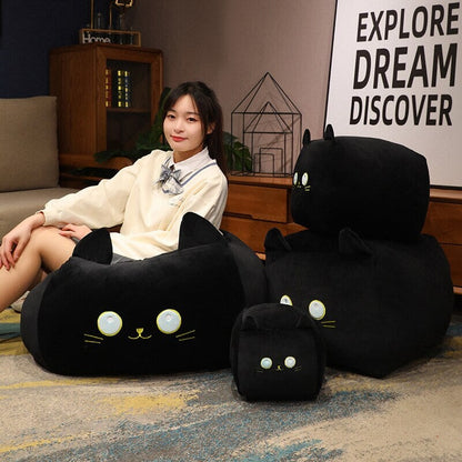 Cute Black White Kitten Soft Plush Toys