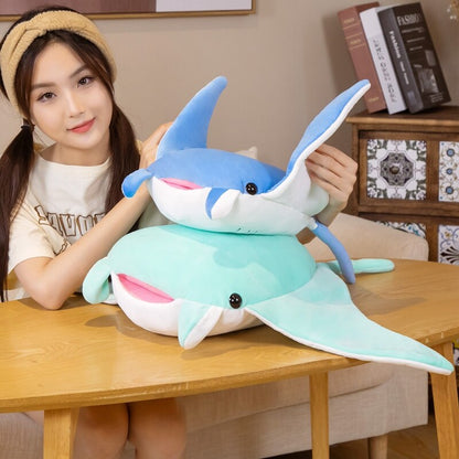 Cute Blue Manta Ray Soft Plush Toy - Fesara