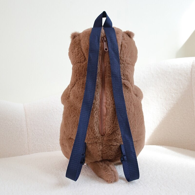 Cute Brown Otter Plush Backpack Buddy