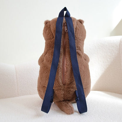 Cute Brown Otter Plush Backpack Buddy