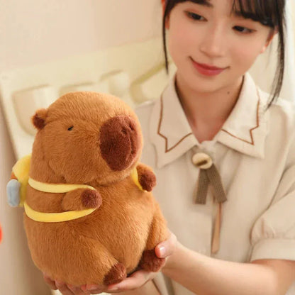 Cute Capybara Plush Toy with Mini Backpack