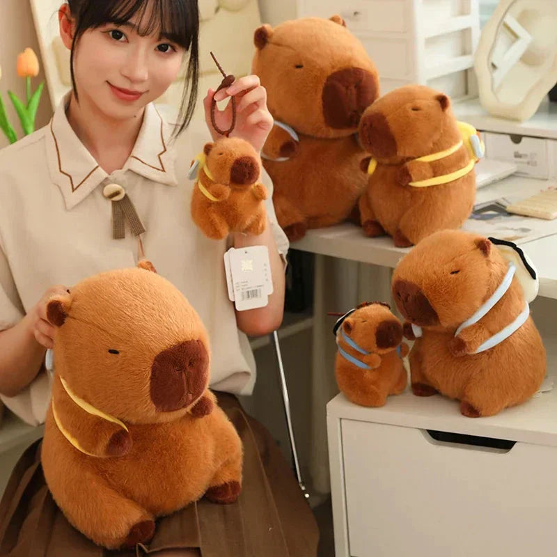 Cute Capybara Plush Toy with Mini Backpack
