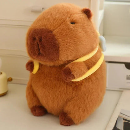 Cute Capybara Plush Toy with Mini Backpack