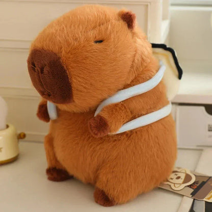 Cute Capybara Plush Toy with Mini Backpack