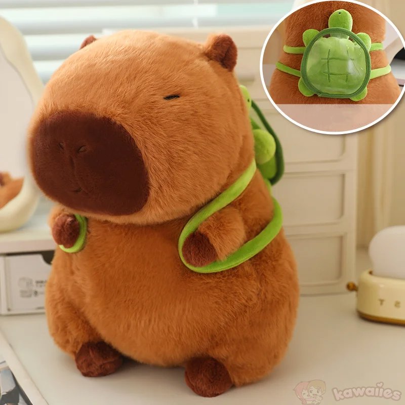 Cute Capybara Plush Toy with Mini Backpack