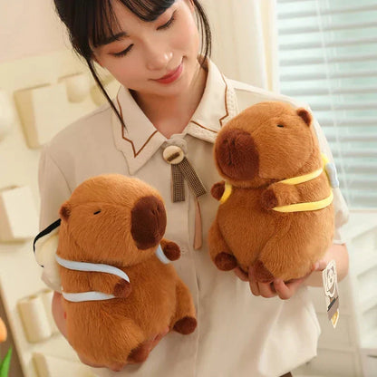 Cute Capybara Plush Toy with Mini Backpack