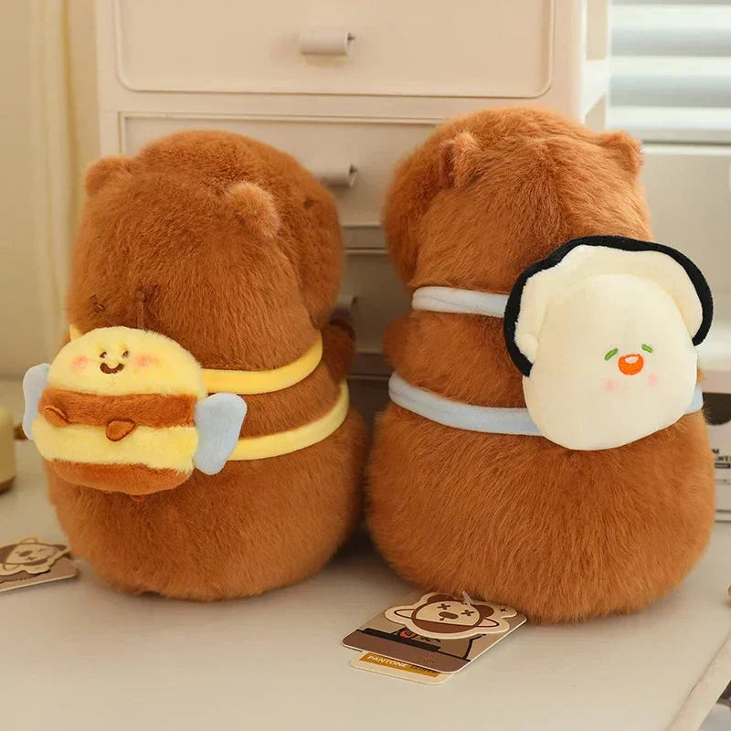Cute Capybara Plush Toy with Mini Backpack