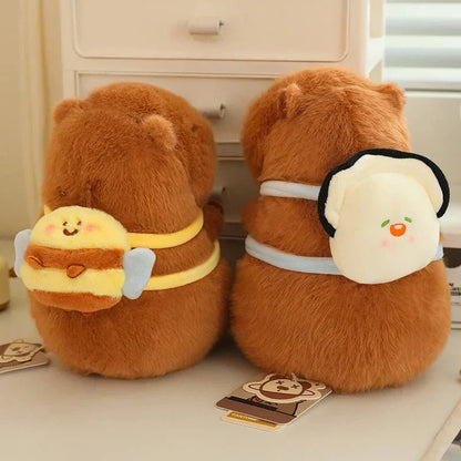 Cute Capybara Plush Toy with Mini Backpack