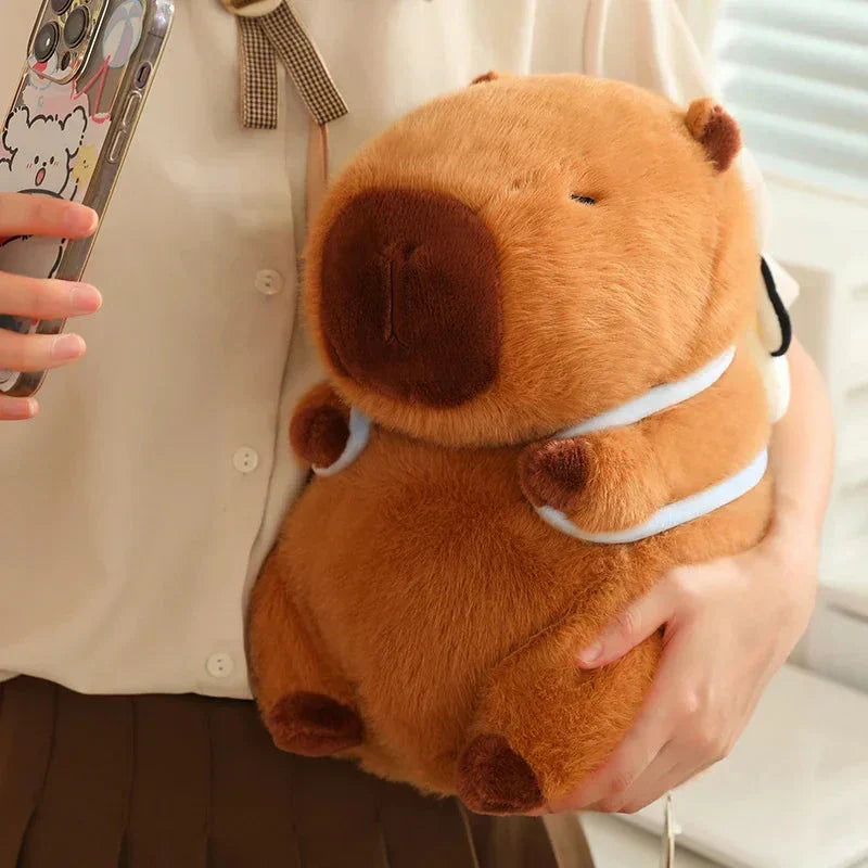 Cute Capybara Plush Toy with Mini Backpack