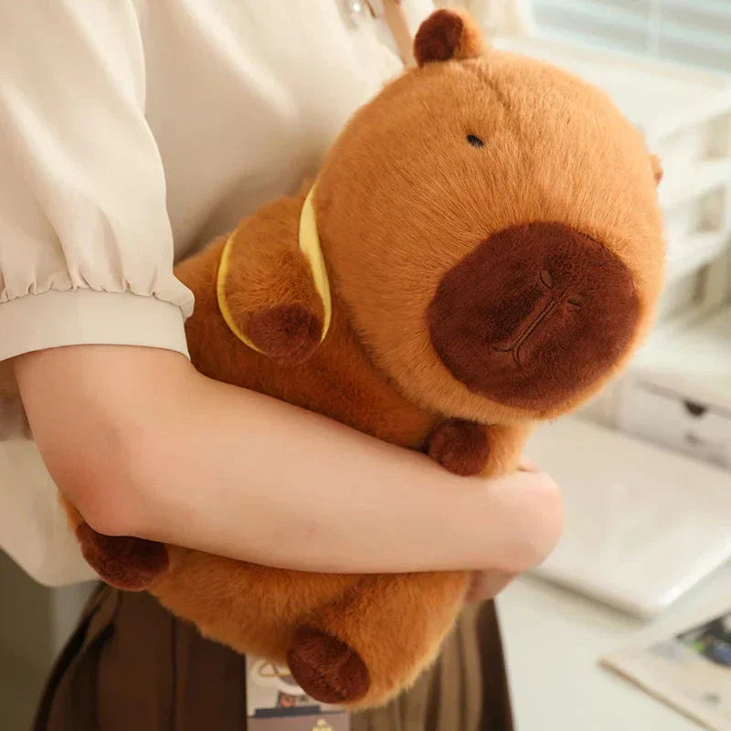 Cute Capybara Plush Toy with Mini Backpack