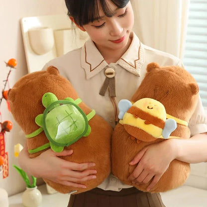 Cute Capybara Plush Toy with Mini Backpack