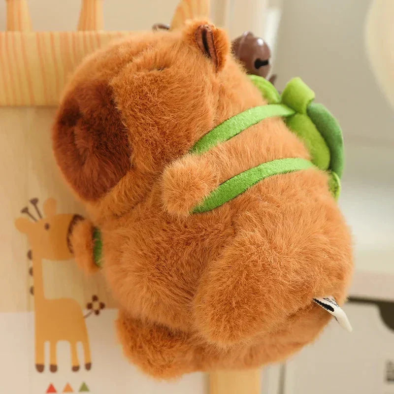 Cute Capybara Plush Toy with Mini Backpack