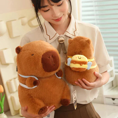 Cute Capybara Plush Toy with Mini Backpack