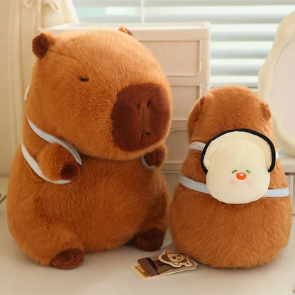 Cute Capybara Plush Toy with Mini Backpack