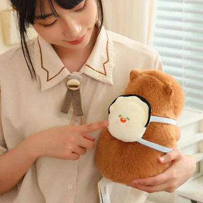 Cute Capybara Plush Toy with Mini Backpack