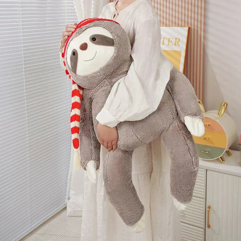 Cute Christmas Sloth Toy with Colorful Hat
