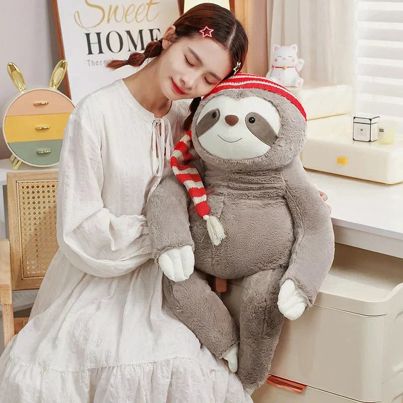Cute Christmas Sloth Toy with Colorful Hat - Fesara