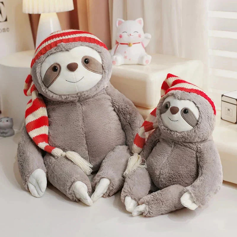 Cute Christmas Sloth Toy with Colorful Hat