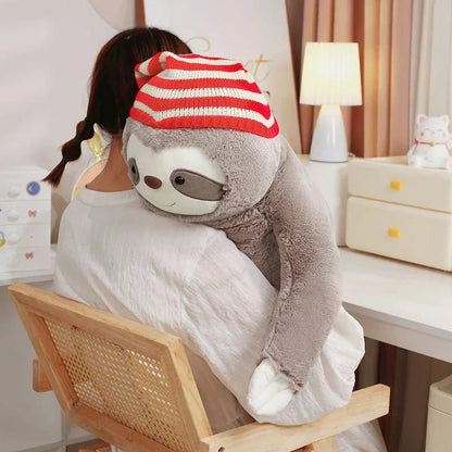 Cute Christmas Sloth Toy with Colorful Hat