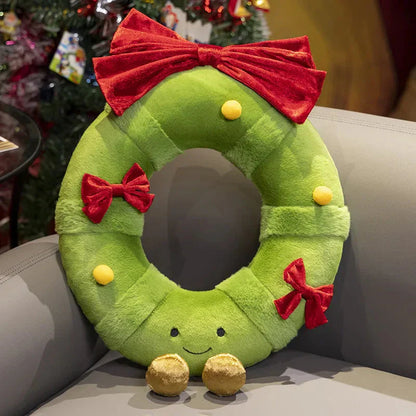 Christmas Tree Wreath Door Hanger Soft Plush Toy - Fesara