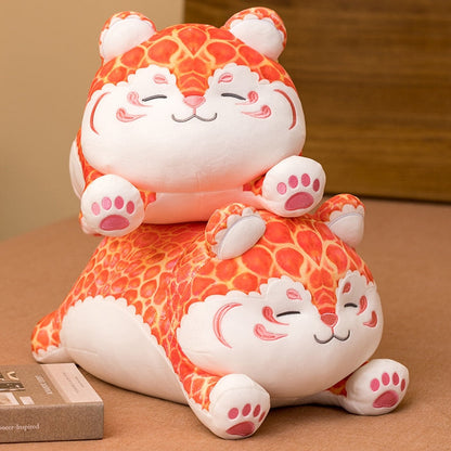 Adorable Fat Orange Leopard Plush - Fesara