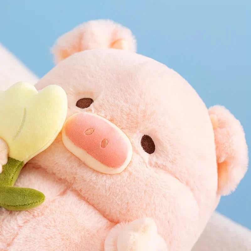 Cute Pig Plush Toy with Flower Gift