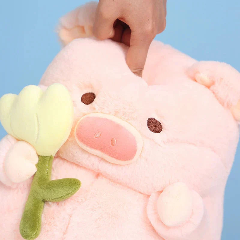 Cute Pig Plush Toy with Flower Gift - Fesara