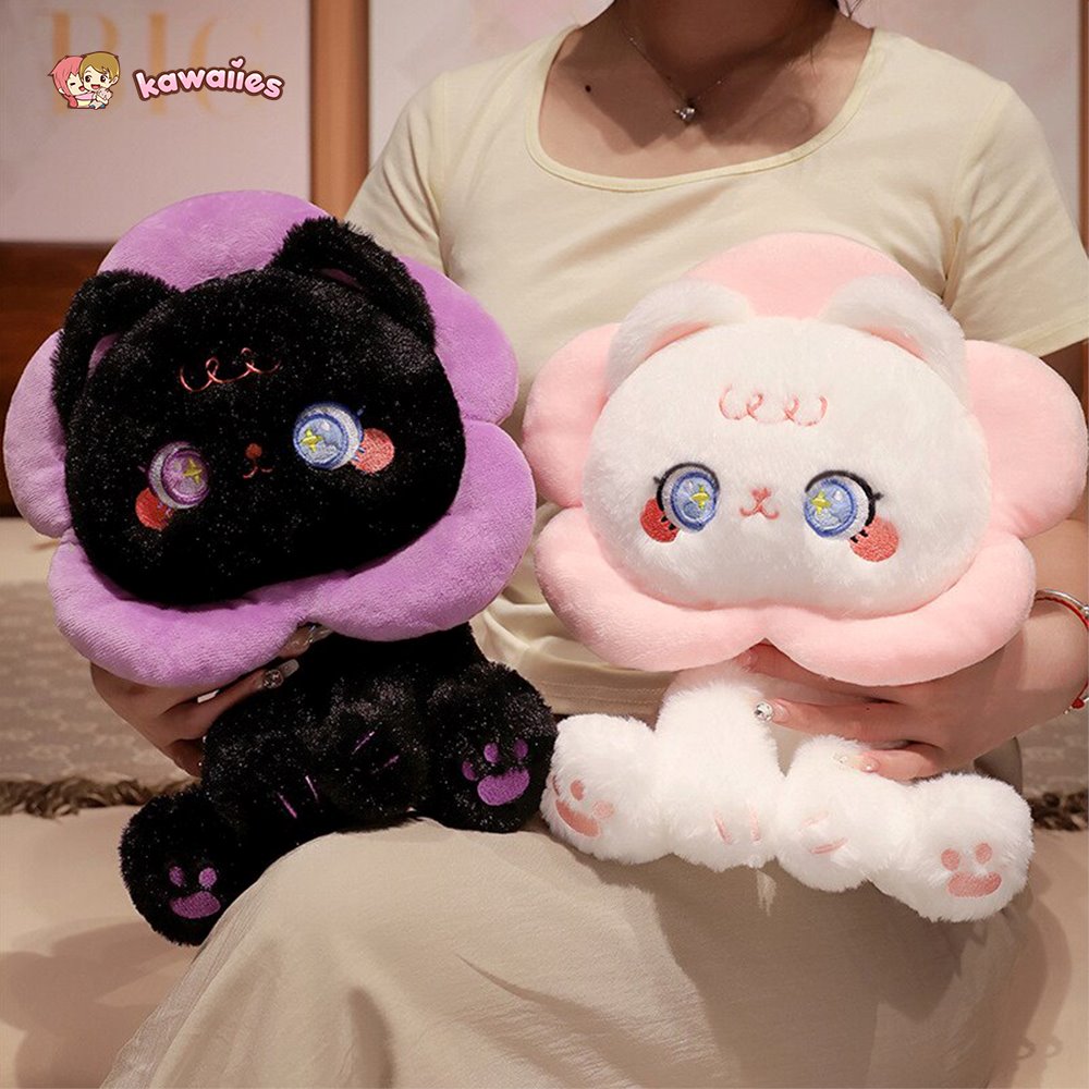 Cute Floral Black Cat Soft Plush Toys