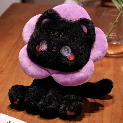 Cute Floral Black Cat Soft Plush Toys - Fesara