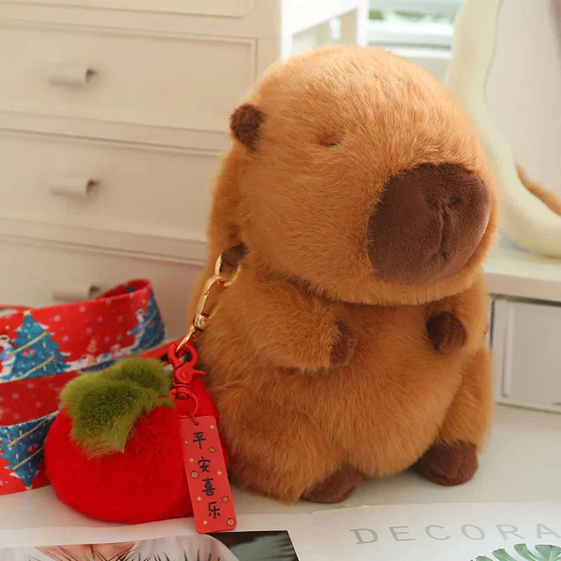 Cute Plush Capybara Toy with Adjustable Strap
