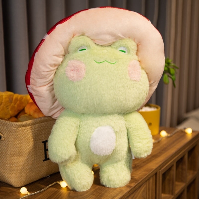 Cute Mushroom Frog Soft Toy Figures