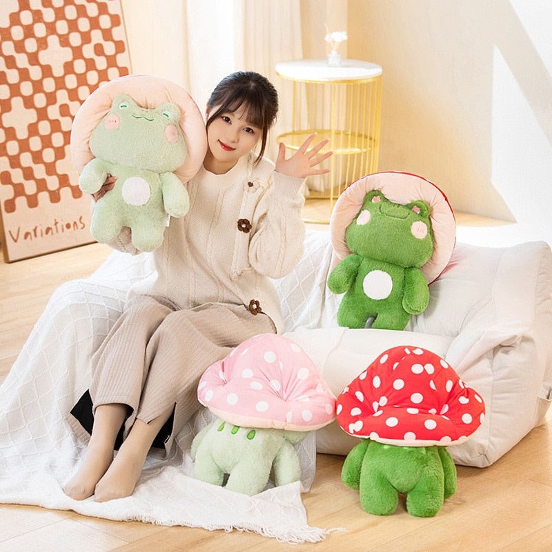 Cute Mushroom Frog Soft Toy Figures