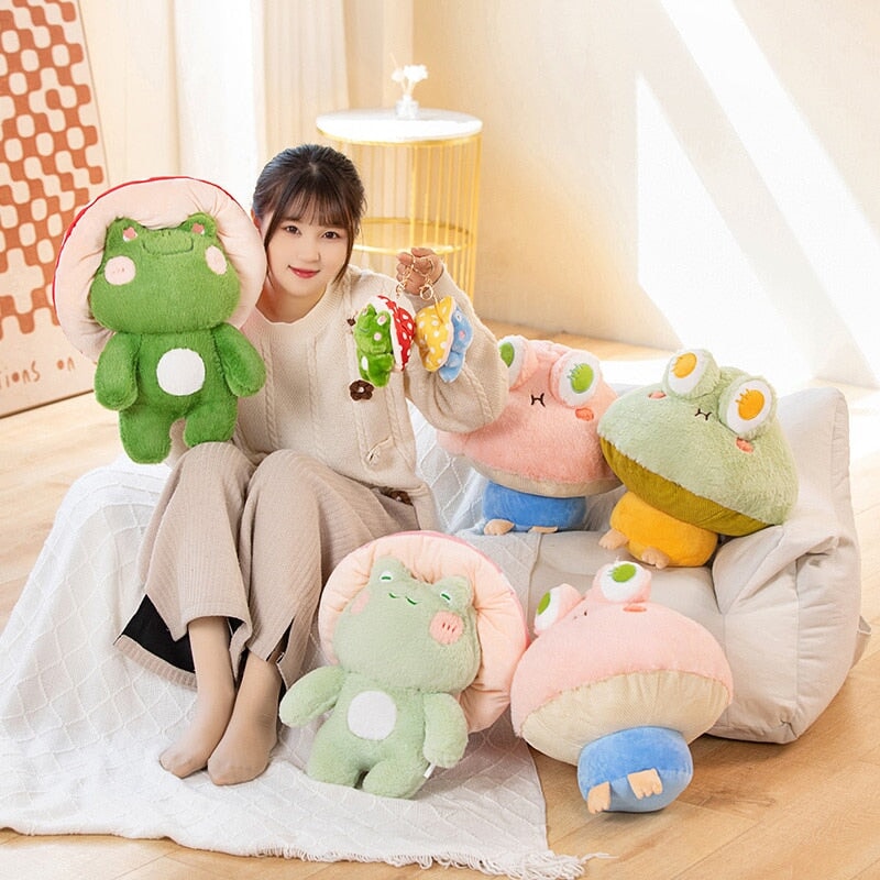 Cute Mushroom Frog Soft Toy Figures