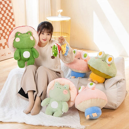 Cute Mushroom Frog Soft Toy Figures