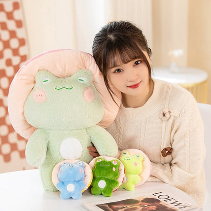 Cute Mushroom Frog Soft Toy Figures