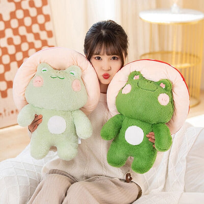 Cute Mushroom Frog Soft Toy Figures
