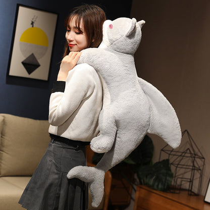 Cute Grey Cat Shark Stuffed Animal Toy