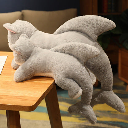 Cute Grey Cat Shark Stuffed Animal Toy