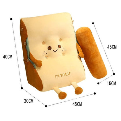 Soft Cute Bread Shaped Back Pillow