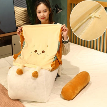 Soft Cute Bread Shaped Back Pillow