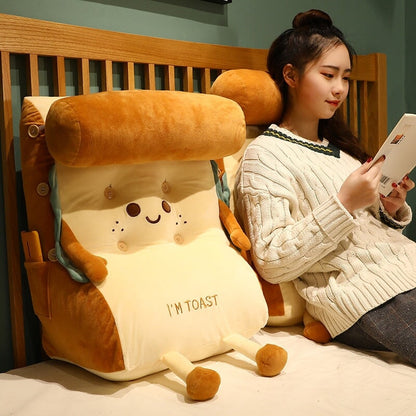 Soft Cute Bread Shaped Back Pillow